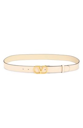 Valentino Garavani Valentino Garavani VLOGO Buckle Signature Leather Belt