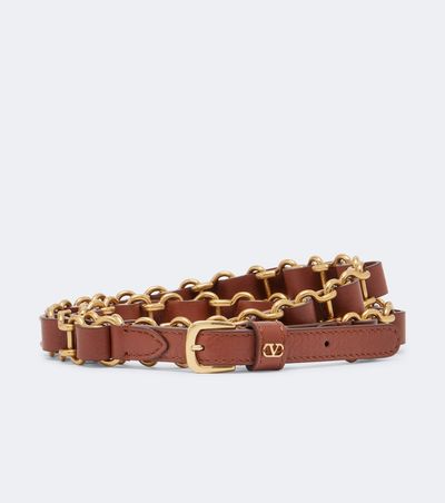 Valentino Garavani Valentino Garavani VLogo chain and leather belt