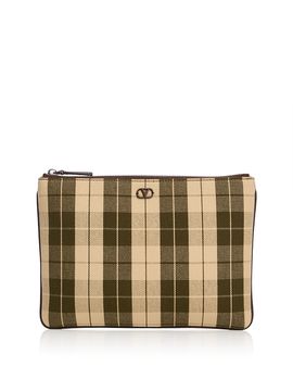 Valentino Garavani Valentino Garavani VLogo Checked Flat Pouch