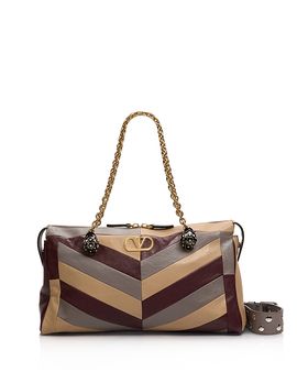 Valentino Garavani Valentino Garavani VLogo Chevron Patchwork Leather Shoulder Bag