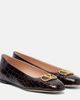 Valentino Garavani Valentino Garavani VLogo croc-effect leather ballet flats - 1