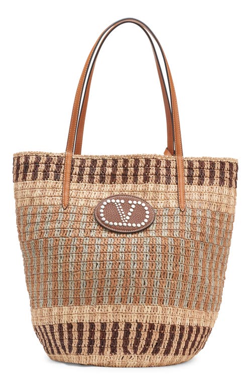 Valentino Garavani Valentino Garavani VLOGO Crochet Raffia Basket Tote