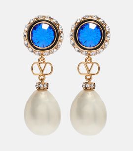 Valentino Garavani Valentino Garavani VLogo embellished drop earrings