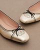 Valentino Garavani Valentino Garavani VLogo embroidered metallic leather ballet flats - 7