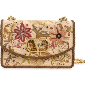 Valentino Garavani Valentino Garavani VLogo Embroidered Silk Shoulder Bag