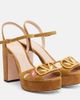 Valentino Garavani Valentino Garavani VLogo embroidered suede platform sandals - 1