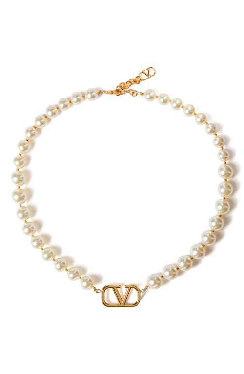 Valentino Garavani Valentino Garavani VLOGO Faux Pearl Necklace