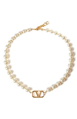Valentino Garavani Valentino Garavani VLOGO Faux Pearl Necklace