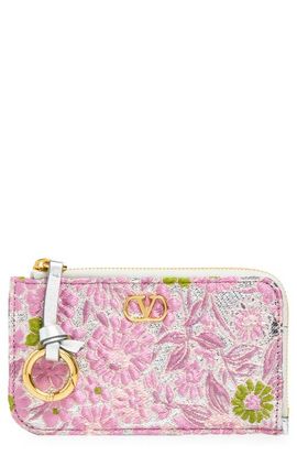 Valentino Garavani Valentino Garavani VLOGO Floral Jacquard Coin Purse