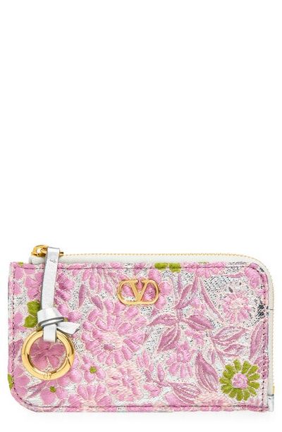 Valentino Garavani Valentino Garavani VLOGO Floral Jacquard Coin Purse