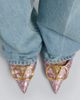 Valentino Garavani Valentino Garavani VLogo floral leather-trimmed slingback pumps - 2
