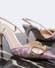 Valentino Garavani Valentino Garavani VLogo floral leather-trimmed slingback pumps - 6