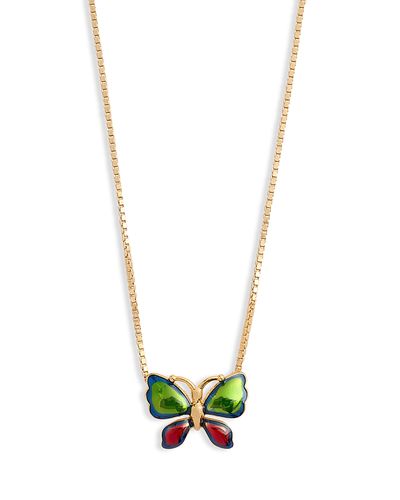 Valentino Garavani Valentino Garavani VLogo Flutterby Butterfly Enamel Necklace, 15.5-19.5