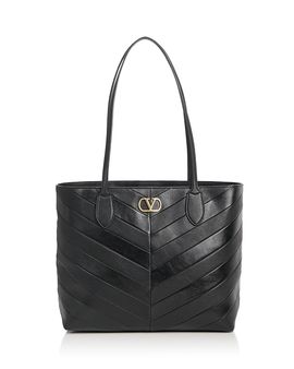 Valentino Garavani Valentino Garavani VLogo Jean Medium Leather Shopping Tote