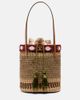 Valentino Garavani Valentino Garavani VLogo Large embellished raffia bucket bag - 1
