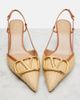 Valentino Garavani Valentino Garavani VLogo leather-trimmed slingback pumps - 6