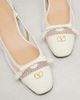 Valentino Garavani Valentino Garavani VLogo leather and mesh slingback flats - 6