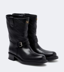 Valentino Garavani Valentino Garavani VLogo leather biker boots