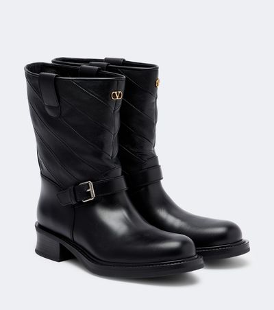 Valentino Garavani Valentino Garavani VLogo leather biker boots