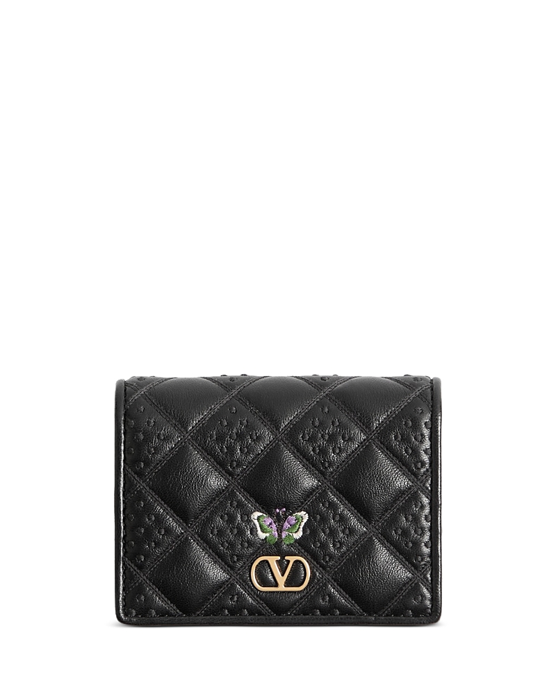 Valentino Garavani Valentino Garavani VLogo Leather French Wallet