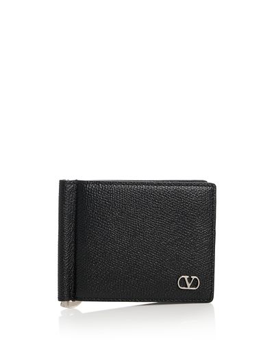 Valentino Garavani Valentino Garavani VLogo Leather Money Clip Bifold Card Case