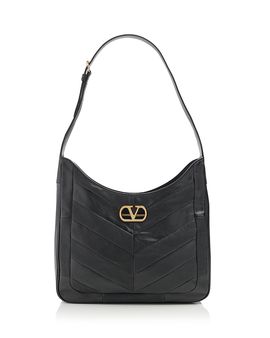 Valentino Garavani Valentino Garavani VLogo Medium Leather Hobo Bag