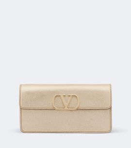 Valentino Garavani Valentino Garavani VLogo metallic leather wallet on chain