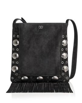 Valentino Garavani Valentino Garavani VLogo Nellcote Fringe Suede Medium Shoulder Bag