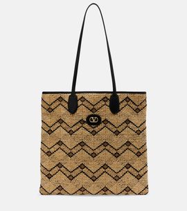 Valentino Garavani Valentino Garavani VLogo N/S Medium raffia tote bag