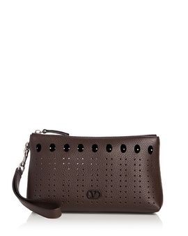 Valentino Garavani Valentino Garavani VLogo Perforated Leather Pochette Pouch