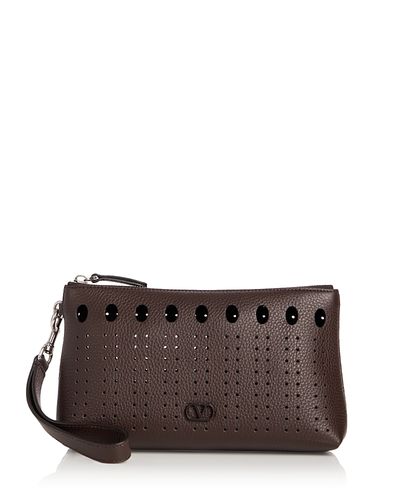 Valentino Garavani Valentino Garavani VLogo Perforated Leather Pochette Pouch