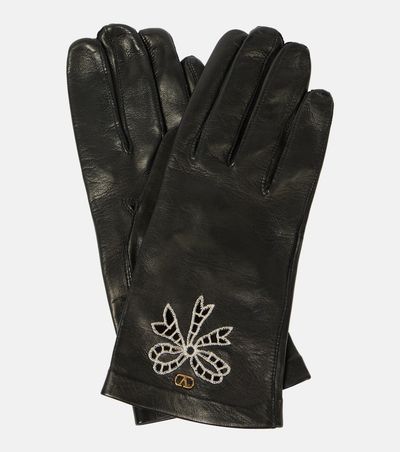 Valentino Garavani Valentino Garavani VLogo Signature embellished leather gloves