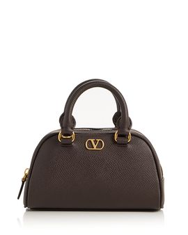 Valentino Garavani Valentino Garavani VLogo Signature Leather Bowling Top Handle Bag