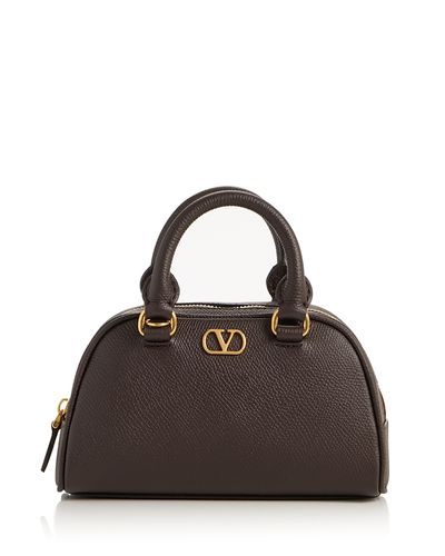 Valentino Garavani Valentino Garavani VLogo Signature Leather Bowling Top Handle Bag
