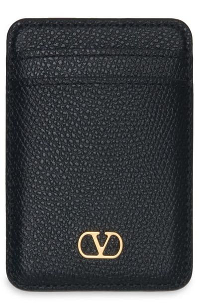 Valentino Garavani Valentino Garavani VLogo Signature Magnetic Leather Card Case