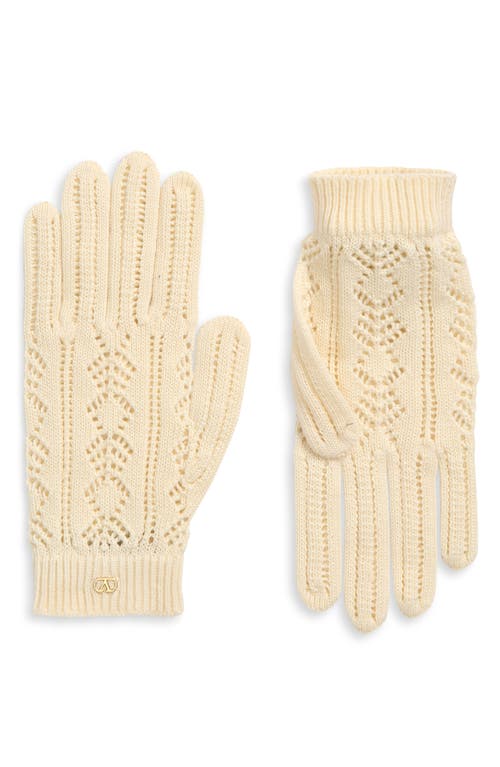 Valentino Garavani Valentino Garavani VLOGO Signature Pointelle Knit Gloves
