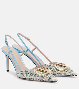 Valentino Garavani Valentino Garavani VLogo Signature sequined slingback pumps