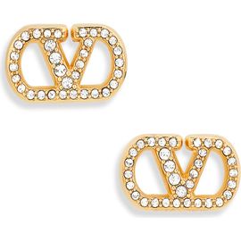 Valentino Garavani Valentino Garavani Vlogo Signature Swarovski Crystal Stud Earrings