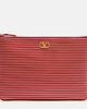 Valentino Garavani Valentino Garavani VLogo striped leather pouch - 1