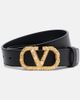 Valentino Garavani Valentino Garavani VLogo SwarovskiÂ®-embellished leather belt - 1