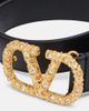 Valentino Garavani Valentino Garavani VLogo SwarovskiÂ®-embellished leather belt - 3