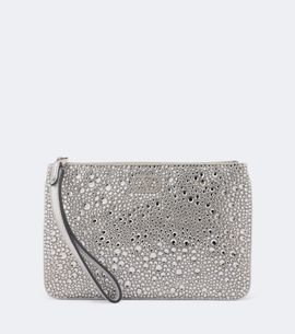 Valentino Garavani Valentino Garavani VLogo Swarovski®-embellished leather pouch