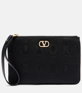 Valentino Garavani Valentino Garavani VLogo SwarovskiÂ®-embellished moirÃ© pouch