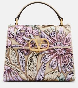 Valentino Garavani Valentino Garavani VSling Mini sequined satin top-handle bag