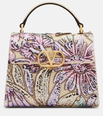 Valentino Garavani Valentino Garavani VSling Mini sequined satin top-handle bag
