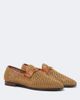 Valentino Garavani Valentino Garavani Wolfe VLogo leather-trimmed raffia loafers - 1