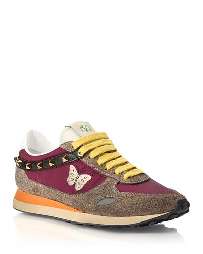 Valentino Garavani Valentino Garavani Women's Embellished Leather Running Sneakers