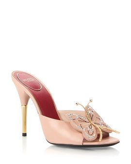 Valentino Garavani Valentino Garavani Women's Embellished Leather Slide Sandals