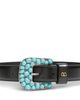 Valentino Garavani Valentino Garavani Women's Stone Embellished Buckle Leather Belt - 3