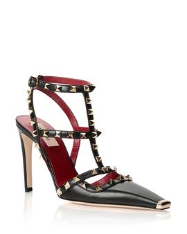 Valentino Garavani Valentino Garavani Women's Studded Leather Ankle Strap Pumps